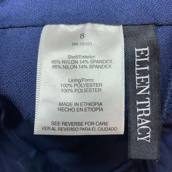 Ellen Tracy Ribbed Navy Blue Swimsuit, 8 - Picture 7 of 7